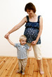 pregnant woman and little boy