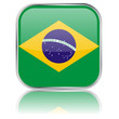 Brazilian Square Flag Button (Brazil - Vector - Reflection) Brazilian Square Flag Button (Brazil - Vector - Reflection)