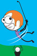 Illustration of a golfer hitting a ball