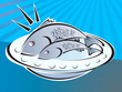 Illustration of fish in a plate