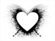 grunge heart with flower