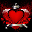 grunge heart with flower