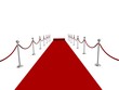Red carpet rolling into distance