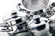 Photo: A set of saucepans, stainless steel A set of saucepans, stainless steel