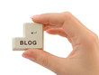 Computer button Blog in hand Computer button Blog in hand