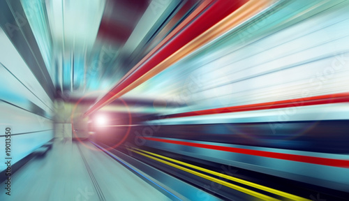 Photo: Train on speed in railway station Train on speed in railway station