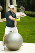 squash with a fitness ball