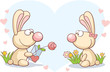 two rabbits on Valentine's Day