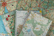 A lot of maps as a background