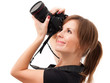 Young girl making photograph