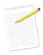 Notizblock mit Bleistift