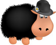 black sheep in a hat