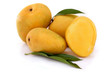 Ripe mangoes on white Ripe mangoes on white