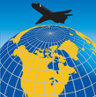 Globe and airplane