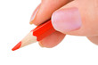 Red pencil in hand Red pencil in hand