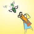 Woman Chasing Money