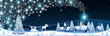 Blue Christmas banner with a comet
