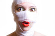 Portrait of the woman with the tied up head