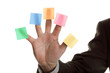 Five blank adhesive note reminders