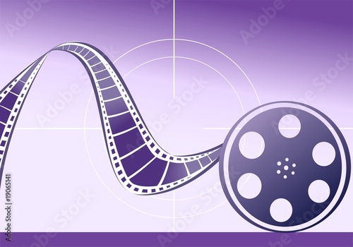 Illustration: Illustration of cinema projector and films Illustration of cinema projector and films