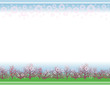 Spring background with a flowering garden