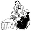 Visitor ordering his favorite dish to waiter