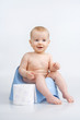 Little girl on potty.