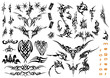 vector illustration tattoo design mega set vector illustration tattoo design mega set