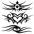 vector illustration tattoo design set vector illustration tattoo design set