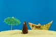 Weihnachtsmann am Strand