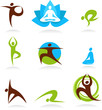 collection of yoga people, vector icons