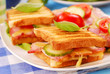 toasts with cheese,bacon and tomato toasts with cheese,bacon and tomato