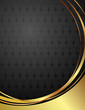 Black and gold background with scrollworks.
