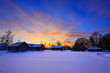 Sunset in countryside at winter, Russia Sunset in countryside at winter, Russia