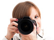 Pretty girl with photo camera