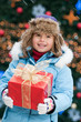 Little girl at Christmas time