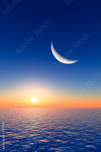 Illustration: Moon over Sunrise Moon over Sunrise