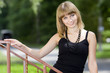 Young girl smiling in a park