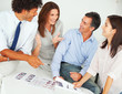 Successful diverse group of colleagues enjoying during work