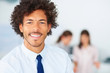 Closeup of an African American business man at work