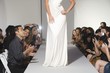 Low section of woman on fashion catwalk