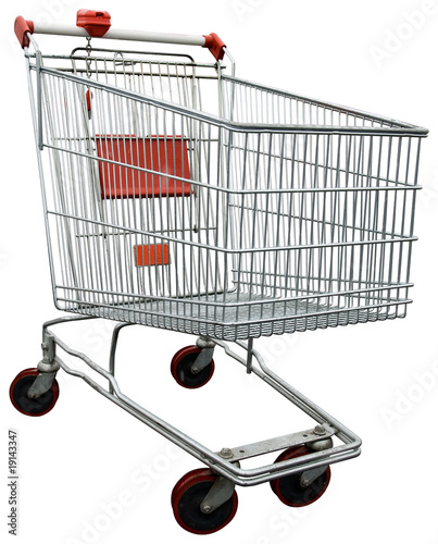 Photo: Shopping cart with clipping path Shopping cart with clipping path