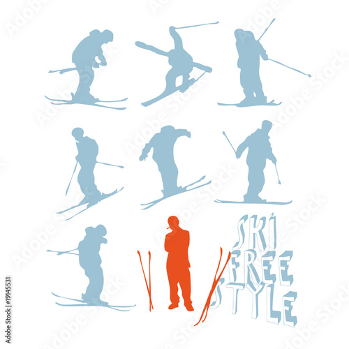 freestyle skiing silhouette