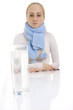 Woman feeling sick.