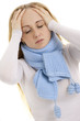 Woman feeling sick.