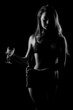 Beautiful sexy girl with a bottle
