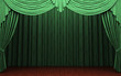 green velvet curtain opening scene
