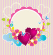 Celebratory background with hearts