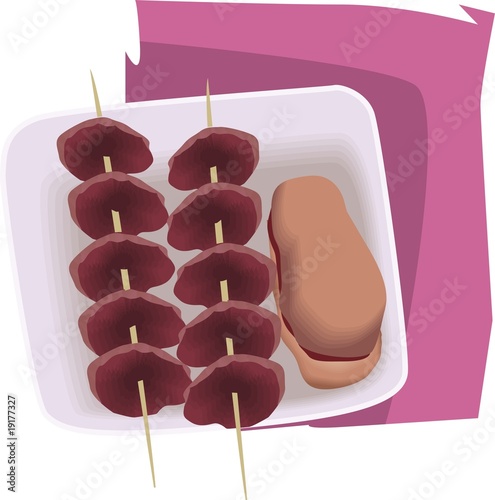Illustration: Illustration of chicken grilled in a plate Illustration of chicken grilled in a plate