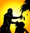 Illustration of a Hindu king in a war